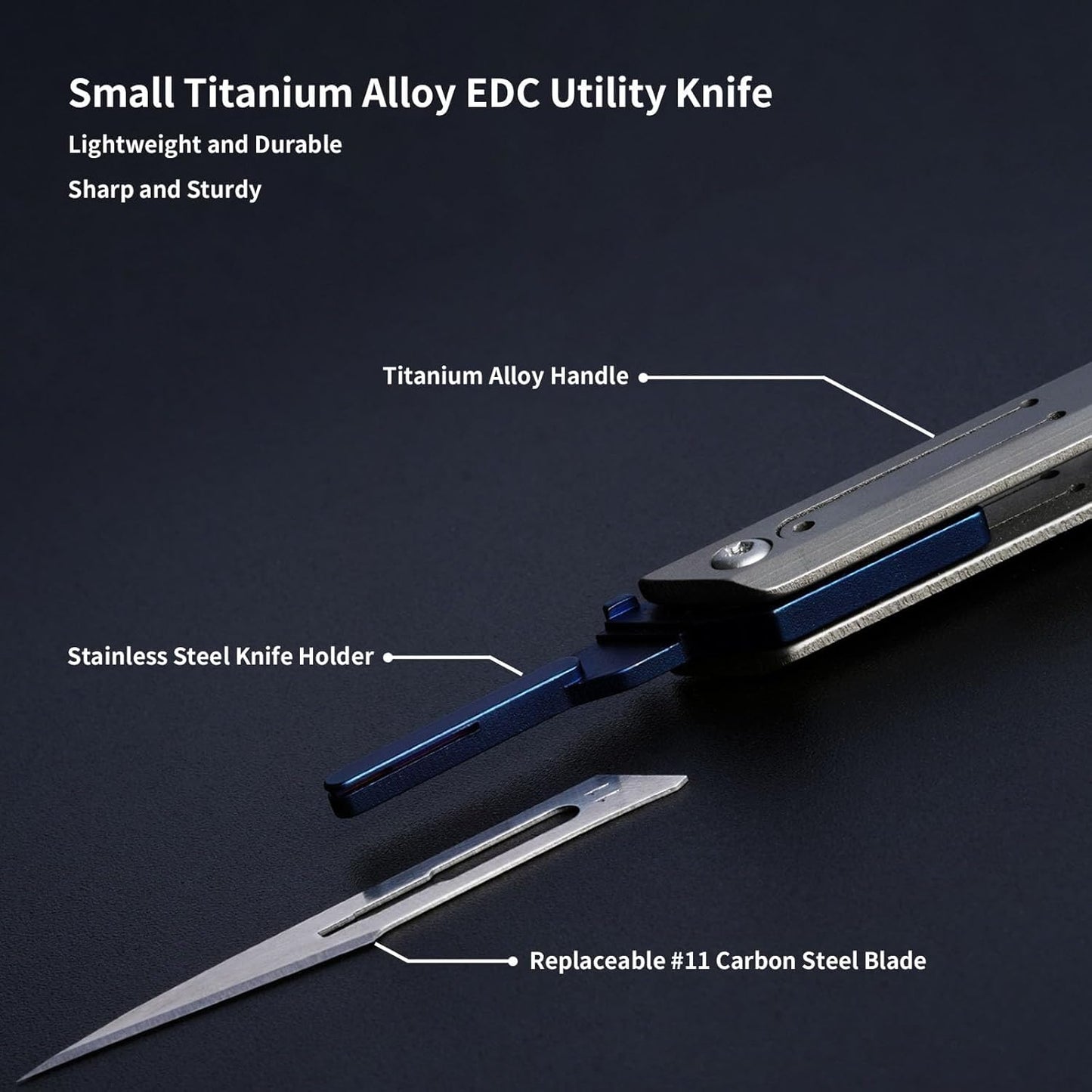 Compact Titanium Utility Knife with Replaceable Blades