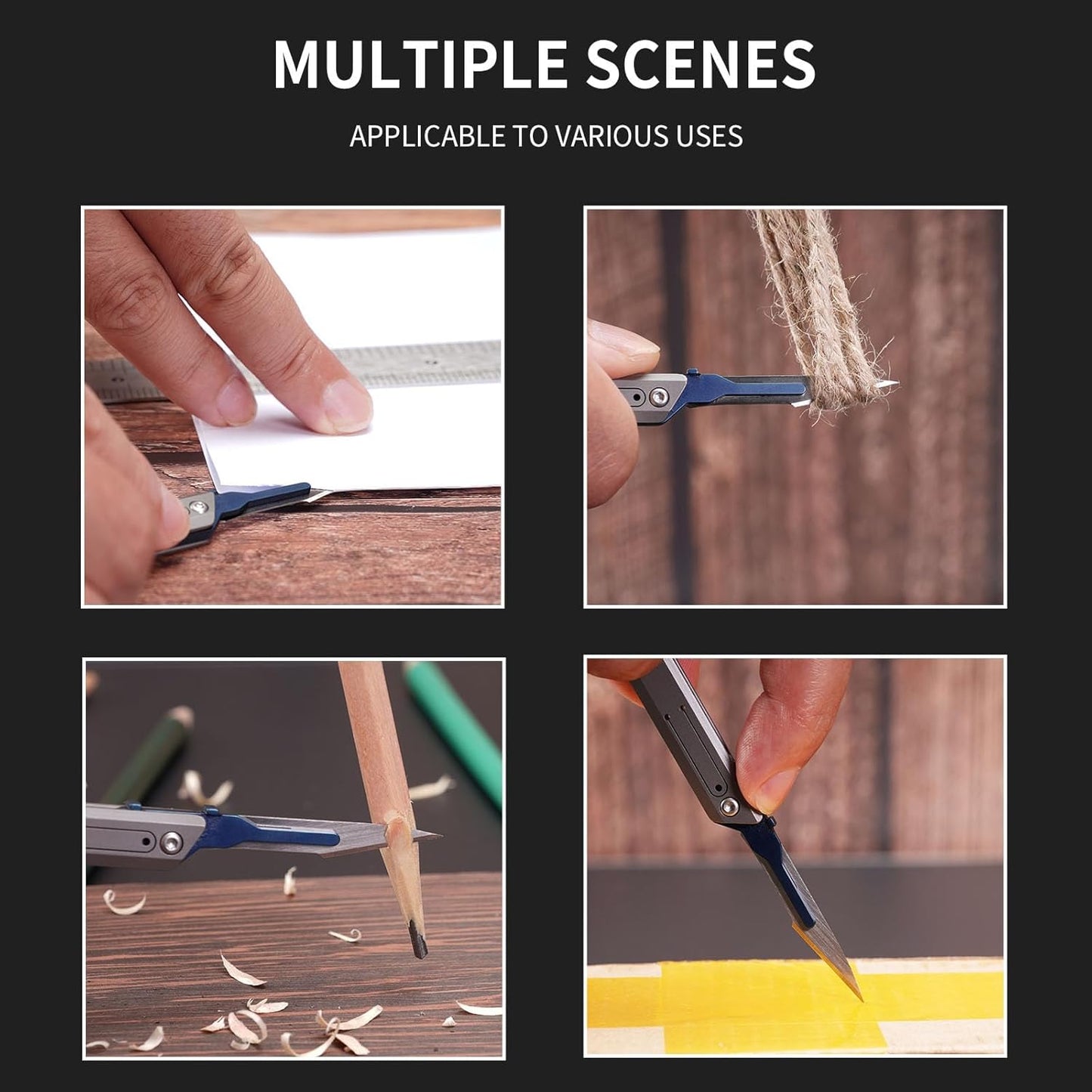 Compact Titanium Utility Knife with Replaceable Blades