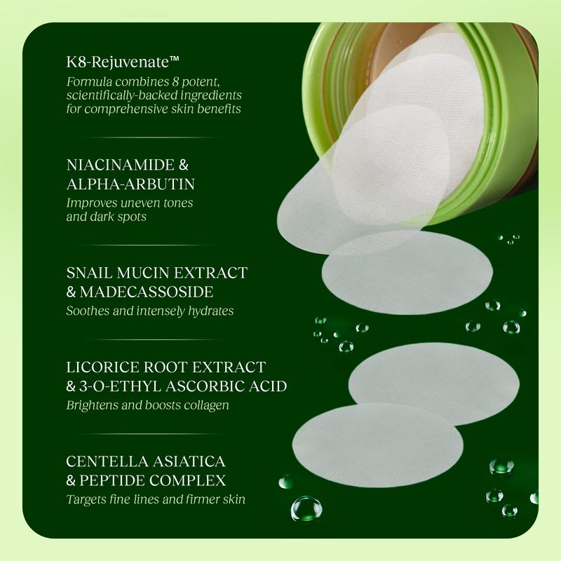 Toning & Brightening Face Pads – Daily Glow with K8 Actives