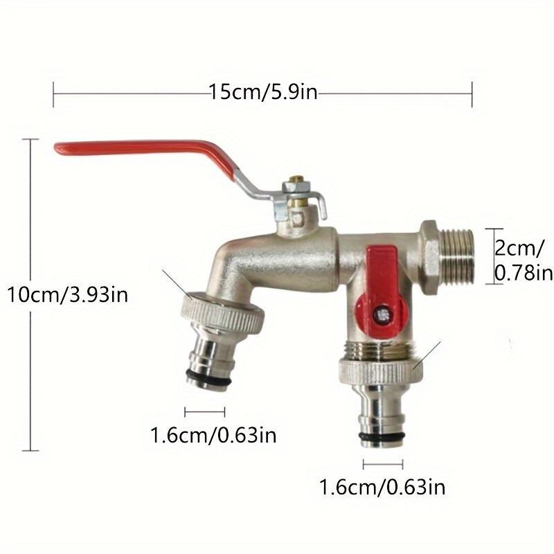 Dual-Outlet Stainless Garden Faucet – Rustproof 2-Way Tap with Quick Connect & Independent Valves